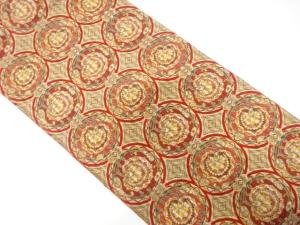 唐花模様織り出し　名古屋帯